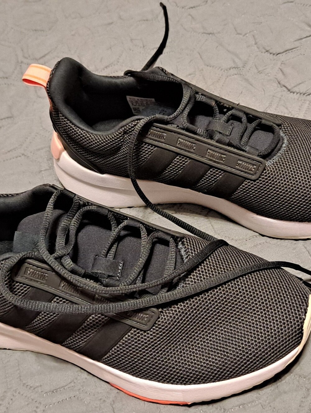 Adidas Black Athletic Sneakers with Pink Accent